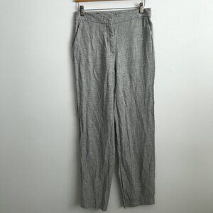 Zara Pant Crepe Flat Front Straight Leg With Pockets Womens S